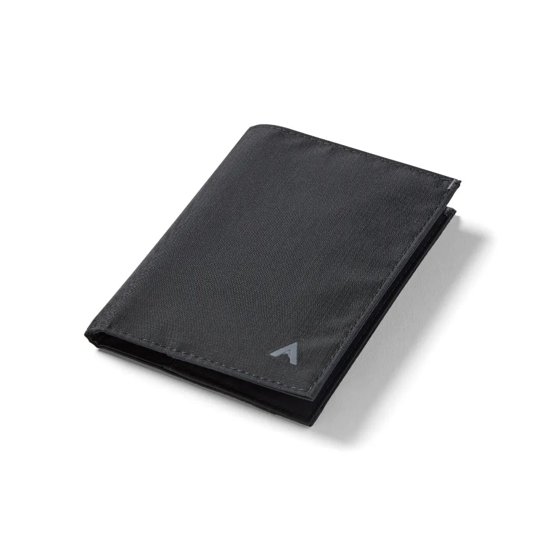Ultra slim vegan ripstop nylon wallet from Allett Wallets in The Original design jet-black