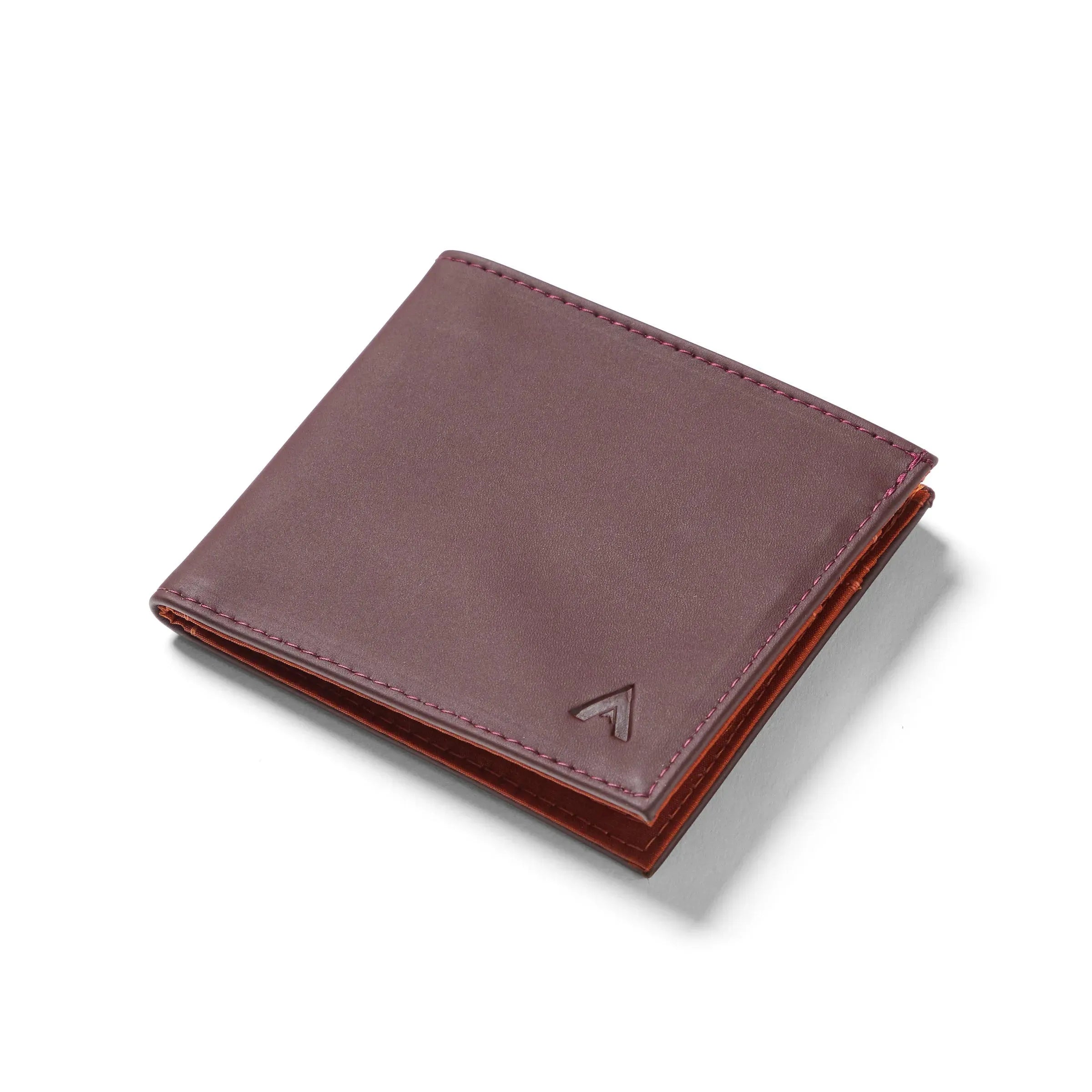 Closed merlot leather wallet from Allett. Allett id wallet leather merlot