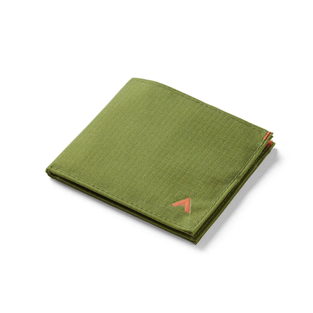 Premium light cala green nylon wallet laying on a white background - Allett ID Wallet Nylon RFID cala-green