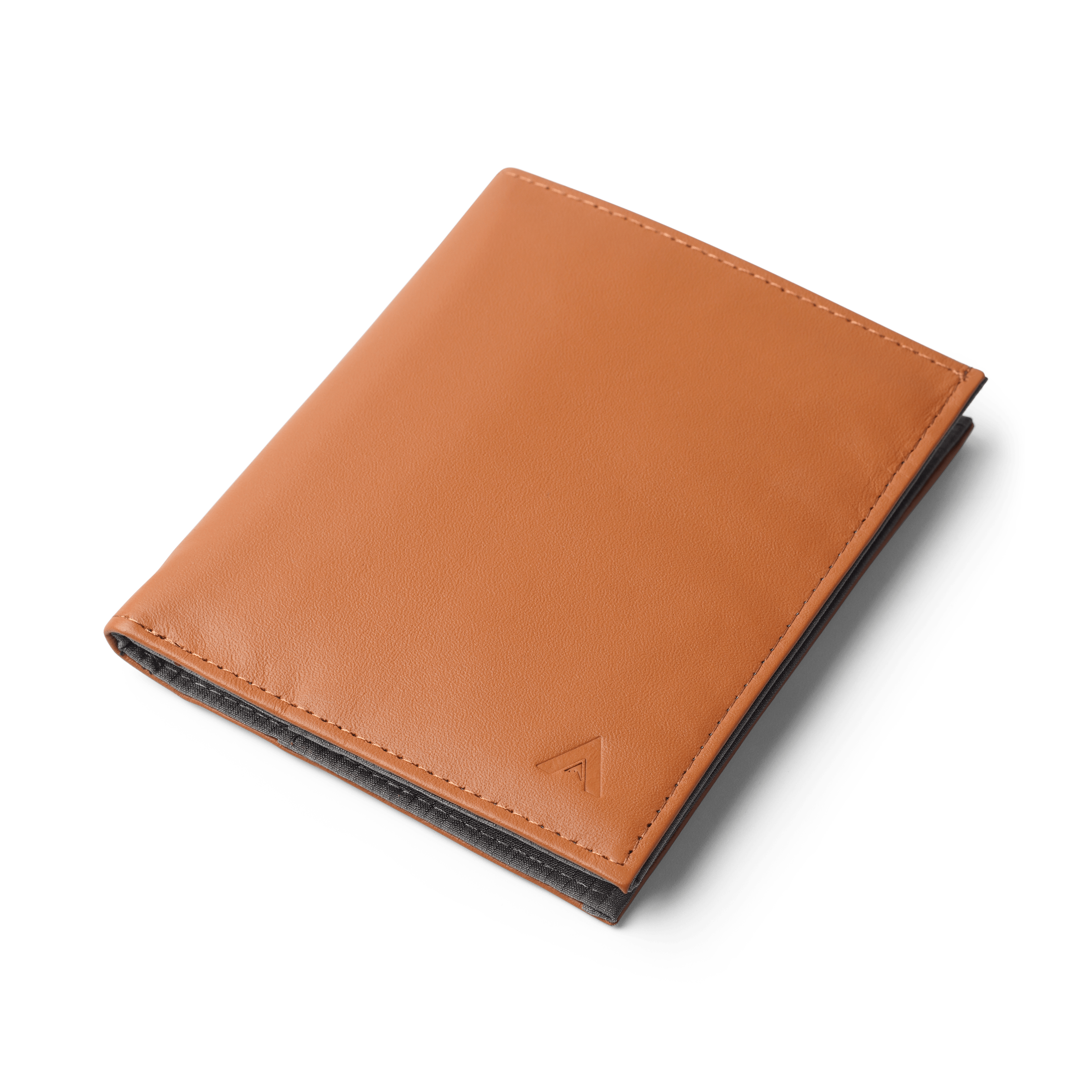 Brown leather Allett wallet with a Allett logo on a transparent background