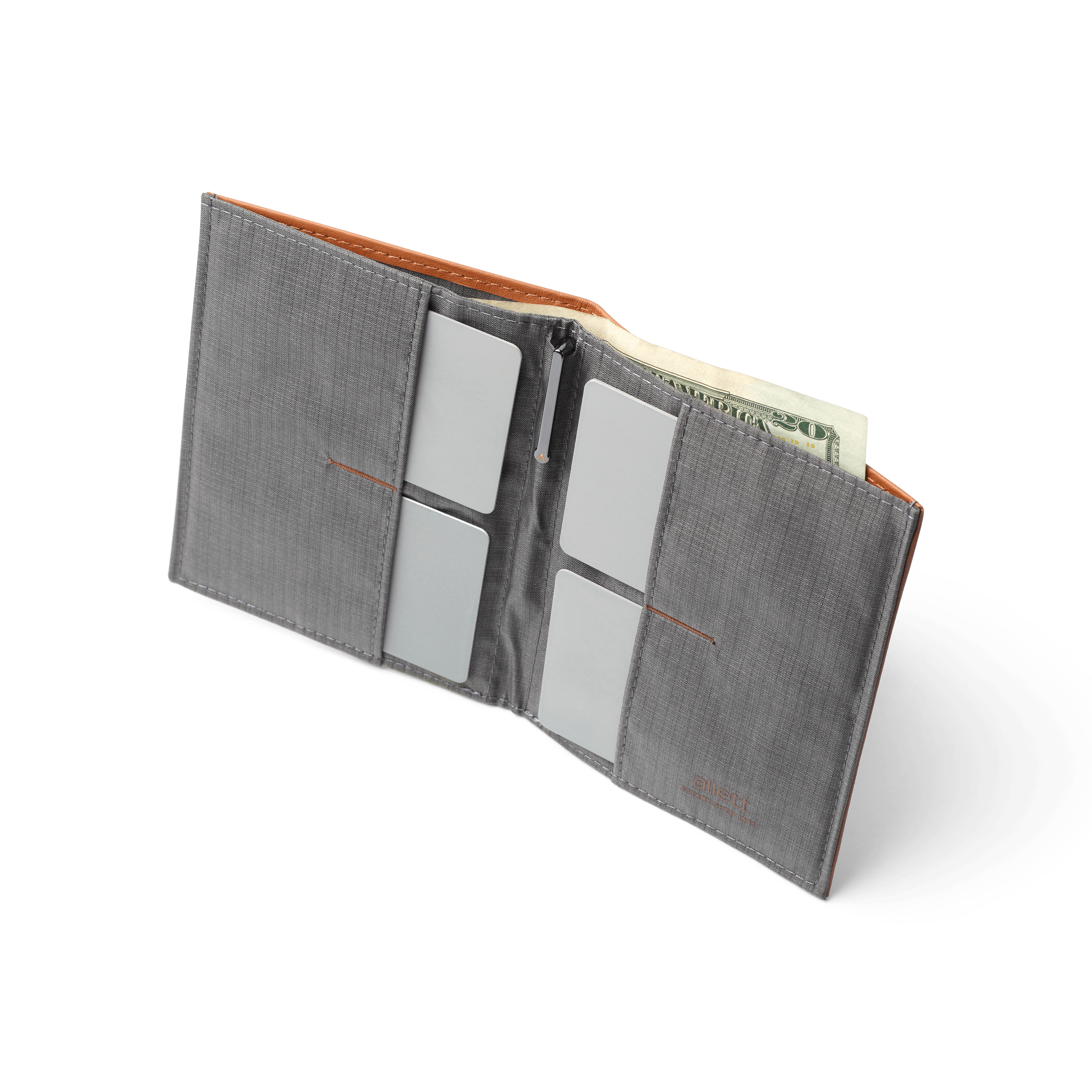 Allett opened leather coin wallet